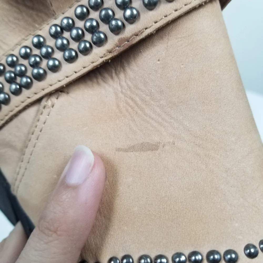 Jeffrey Campbell Free People Western Studded Dodge Tan Rockabilly Ankle Boots 9 - Picture 14 of 16